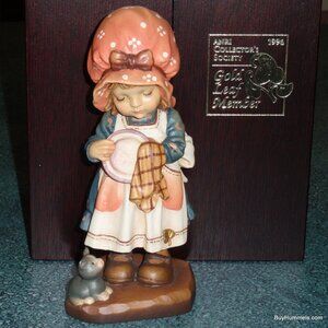 ARTIST PROOF Anri "Helping Mother" 6" GOLD LEAF Sarah Kay Wood Figurine W/ Case